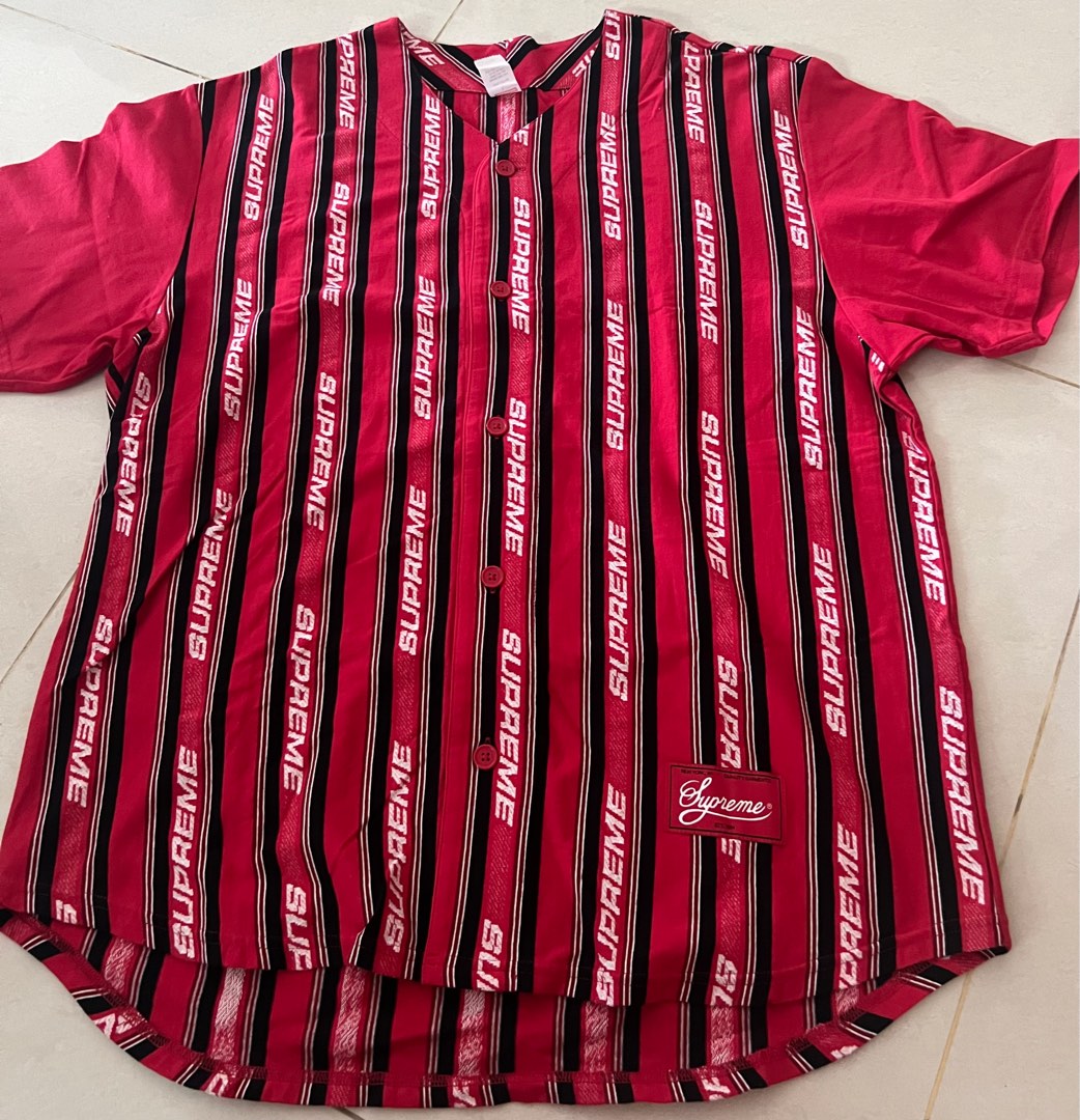 Supreme Jacquard Logo Baseball Jersey Urgent Sell price nego