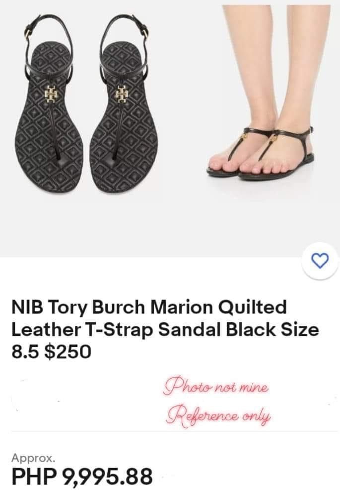 TORY BURCH Quilted Leather T Strap Sandal Luxury Sneakers Footwear on Carousell