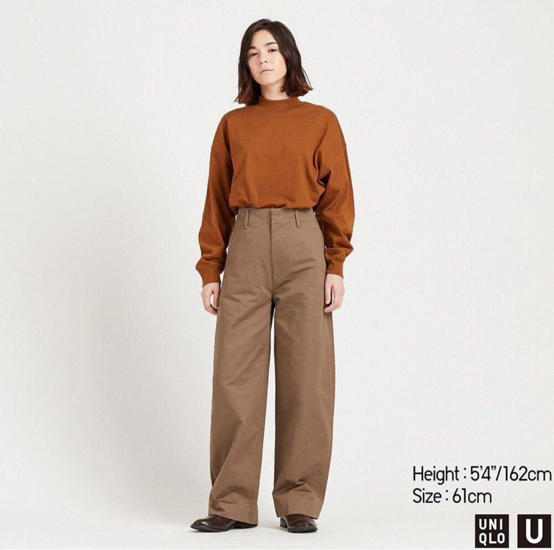 UNIQLO U Wide Fit Curved Pants Women s Fashion Bottoms Other Bottoms on Carousell