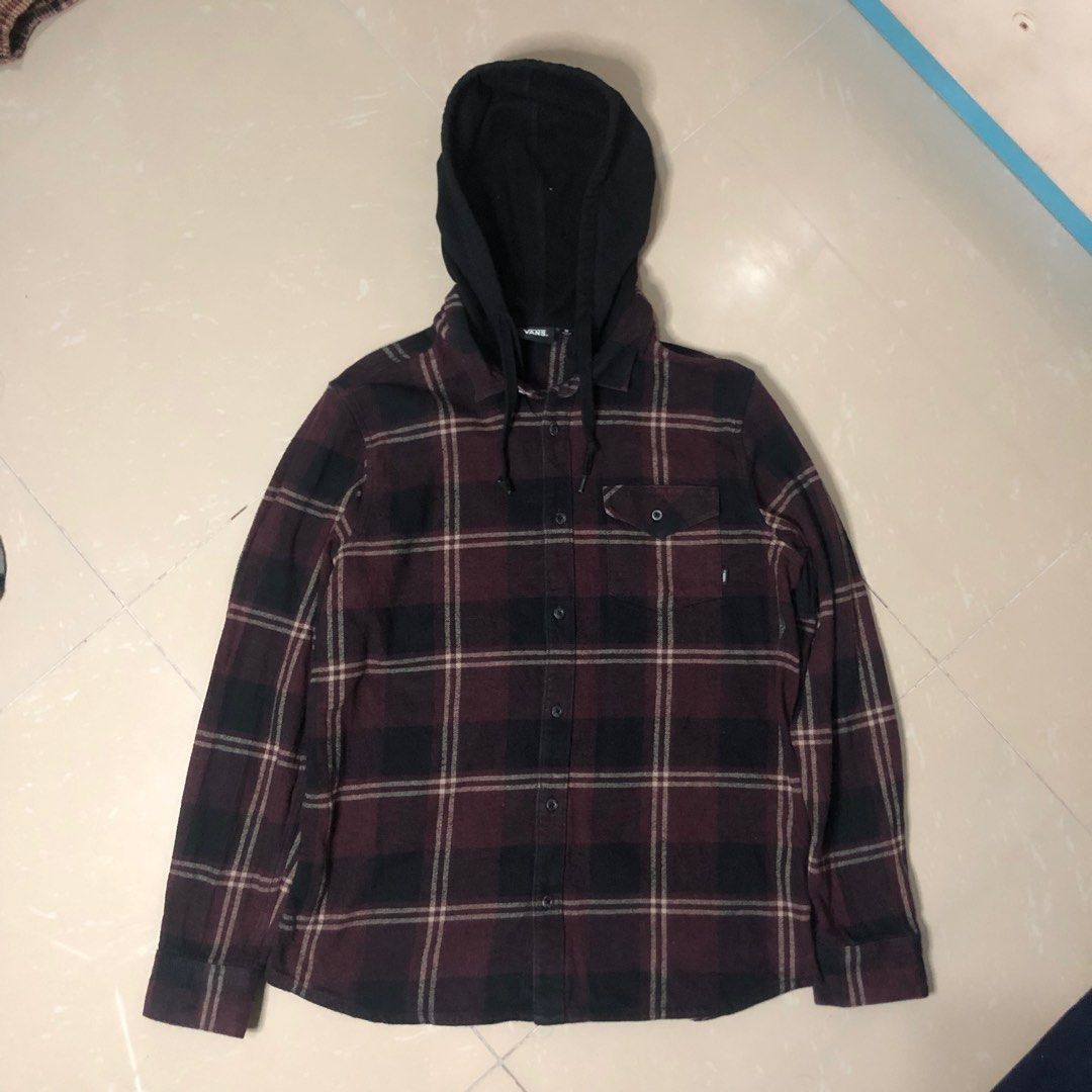 Vans plaid hoodie flannel