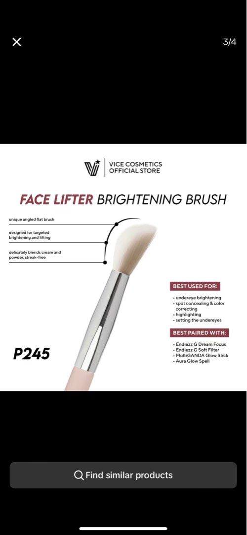 Vice co. Angled flat brush (Category: Makeup) located in Quezon City. Submitted by kyler.gols (Listing ID 1312638776, Image 2). Description: Just being impulsive so I bought it, hindi ko pala sya need haha.