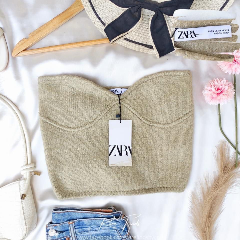 Zara Alpaca mix bandeau corset top Women s Fashion Tops Others Tops on Carousell
