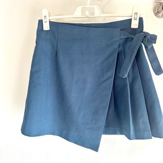 搬屋清！$35！寶藍蝴蝶結百摺裙 學院風 復古穿搭 skirt64229674670211110