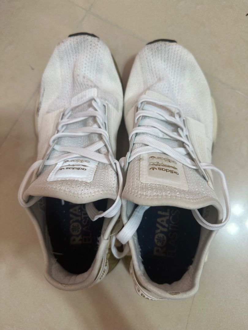 Adidas NMD R1 V2 White Gold Running Sneaker Carousell