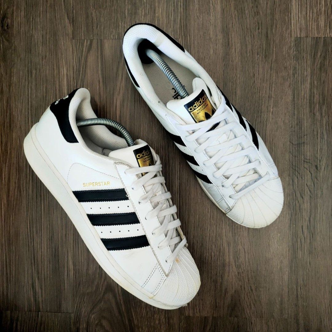 Adidas Superstar White Black 9.5UK RM 100 Men s Fashion Footwear Sneakers on Carousell