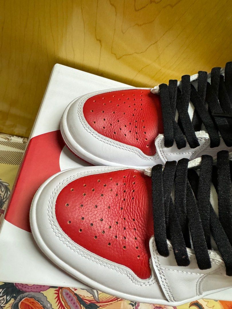 Air jordan 1 retro high og red and white best sale