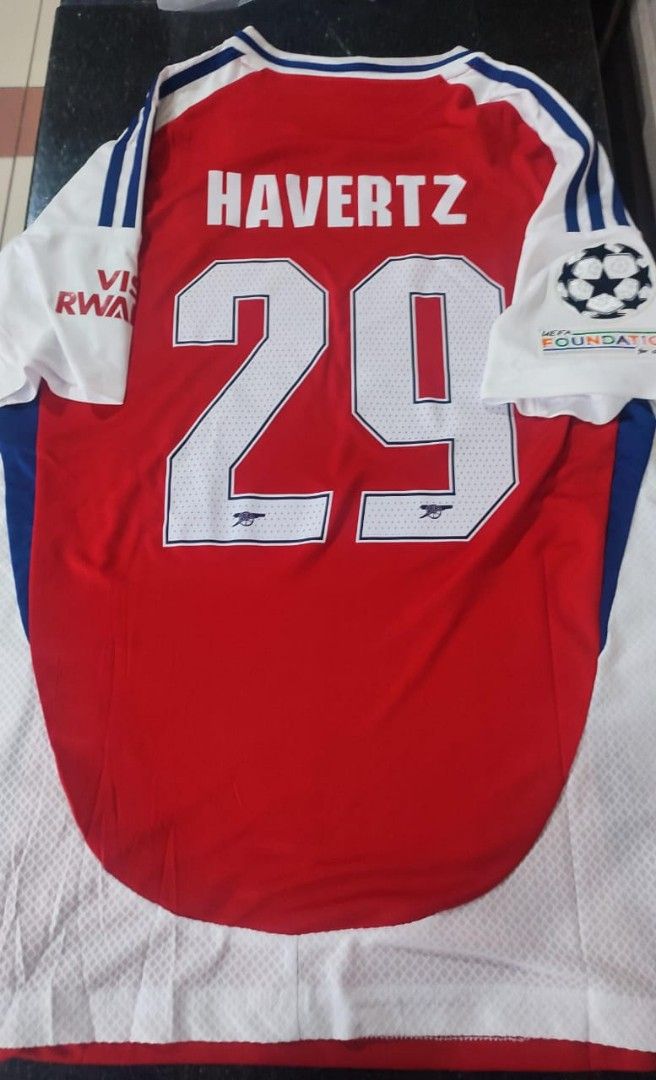 Arsenal home fans nameset+ UCL patches 24/25 jersey, Men's Fashion