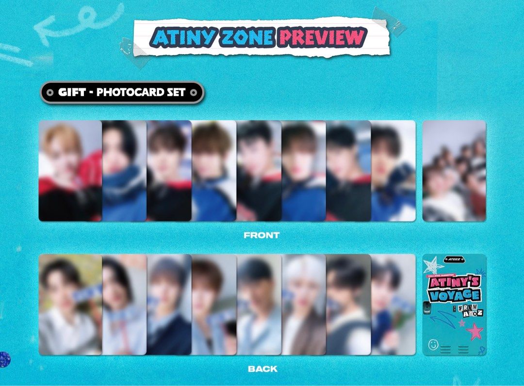 ATEEZ ATINY'S VOYAGE ATINY ZONE Photocard Photocards PC PCs