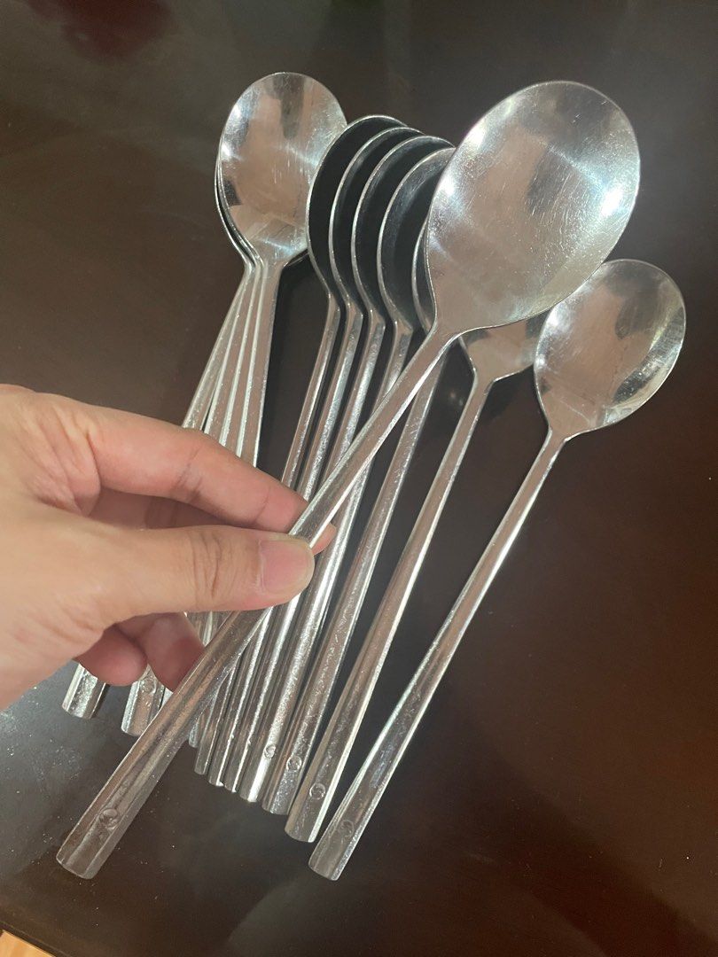 Authentic Korean Long handle spoon (Category: Dinnerware & Cutlery) located in Manila. Submitted by aneajmik (Listing ID 1312691225, Image 2). Description: 12pcs. Long handle spoon. Authentic from Korea. Preloved in good condition. High quality stainless steel.. thick handle.. very comfortable to use...