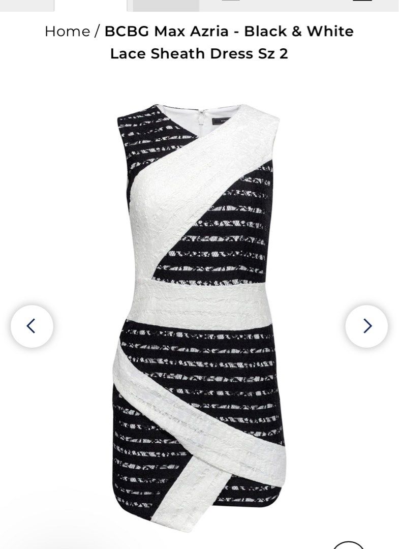 BCBG Max Azria Black & white lace dress, Women's Fashion, Dresses & Sets,  Dresses on Carousell