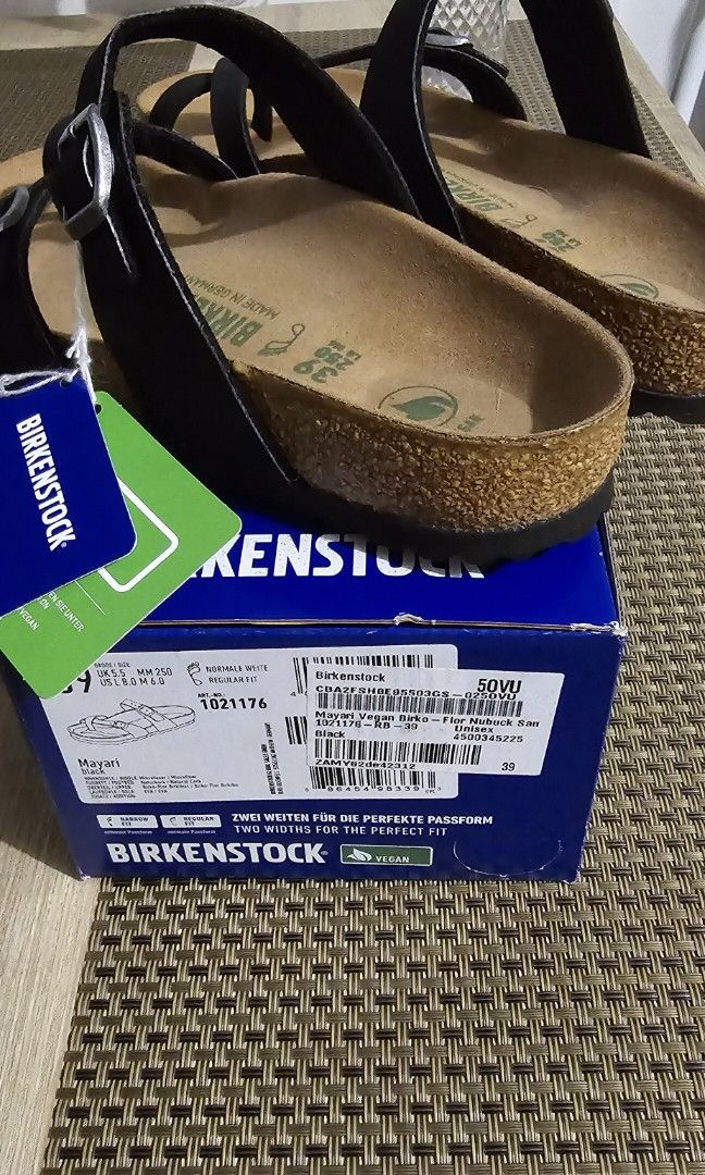 BIRKENSTOCK "MIYARI" (Category: Slippers & Slides) located in Quezon City. Submitted by 123700000 (Listing ID 1312650429, Image 3). Description: BIRKENSTOCK -MIYARI (VEGAN) SIZE- 39 ORIGINAL PRICE: 7,499 selling price: 5,500 fixed RFS: WRONG SIZE.