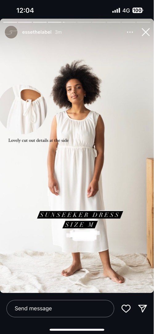 [BNWOT] Esse the Label Sunseeker Dress (Category: Dresses) located in Singapore. Submitted by onigiriseaweed (Listing ID 1312832797, Image 2). Description: Self collect at Bishan or top up $3 for smart pac.