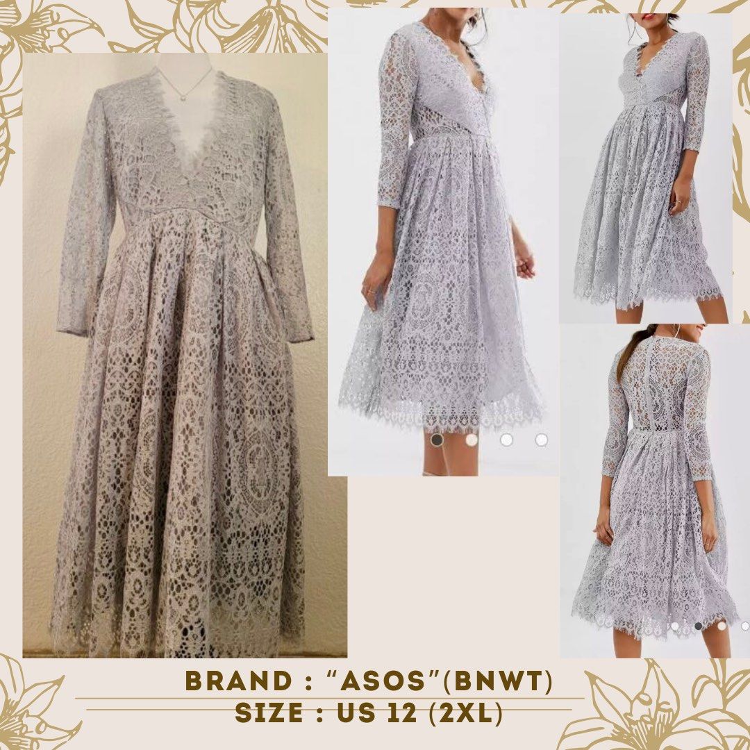 Asos lace midi prom dress shop