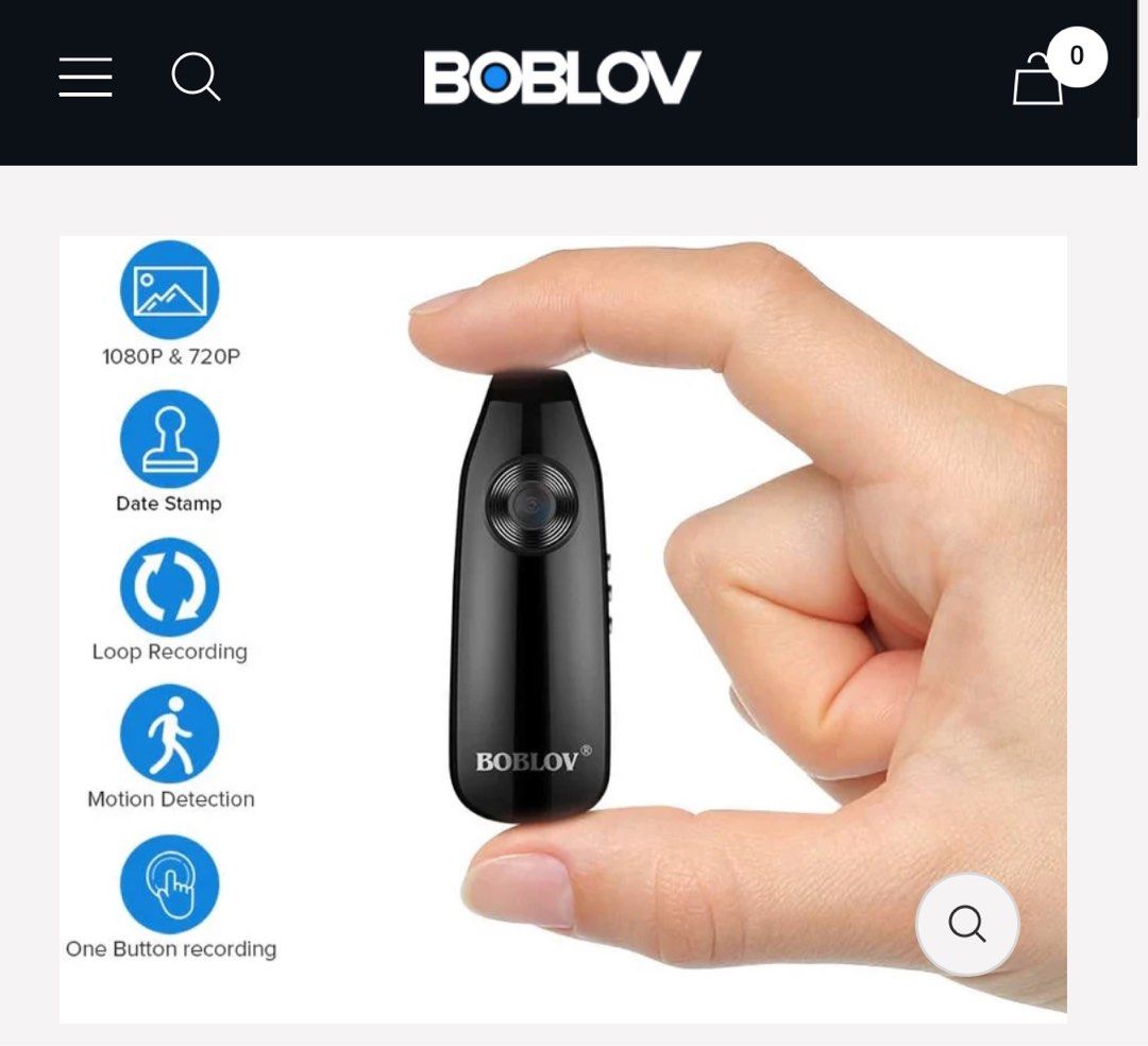 BOBLOV IDV007 COMPACT 1080P HD MINI BODY CAMERA, PORTABLE SMALL