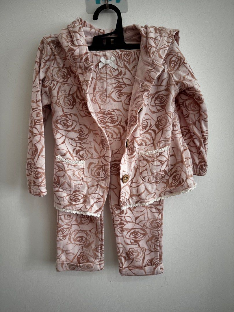 Calvin Klein 2 Piece Floral Hoodie Jacket and Leggings 12M