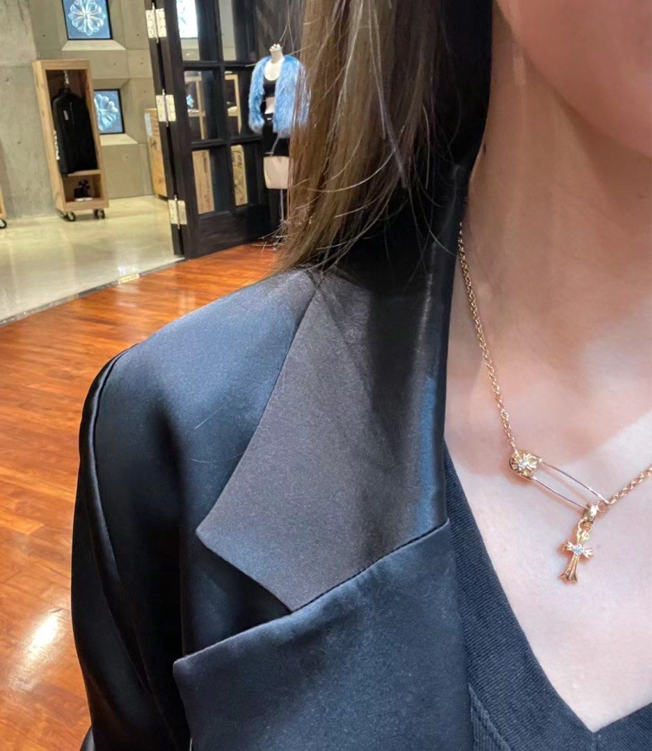 Chrome hearts safety pin necklace on sale