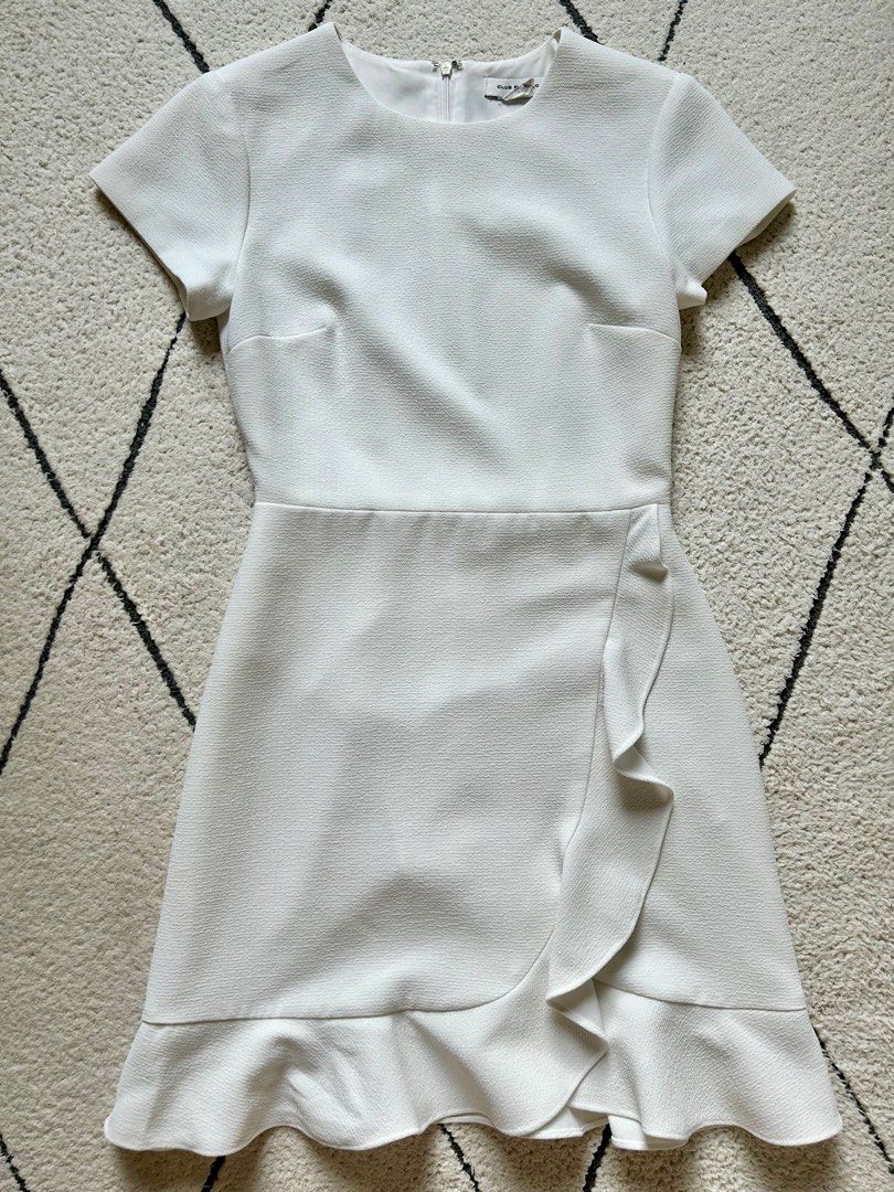 Club Monaco White Larna Dress ruffle