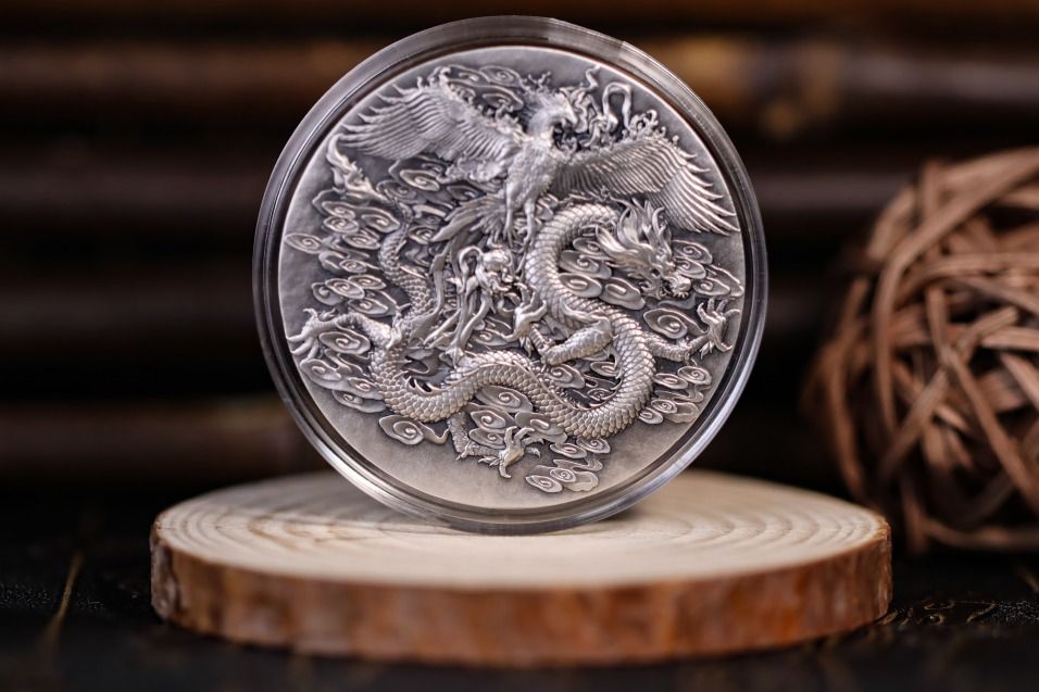 コレクション 1Oz Colored Silver Dragon & Phoenix BU 1Oz Colored Silver Dragon & Phoenix BU 【公式通販】
