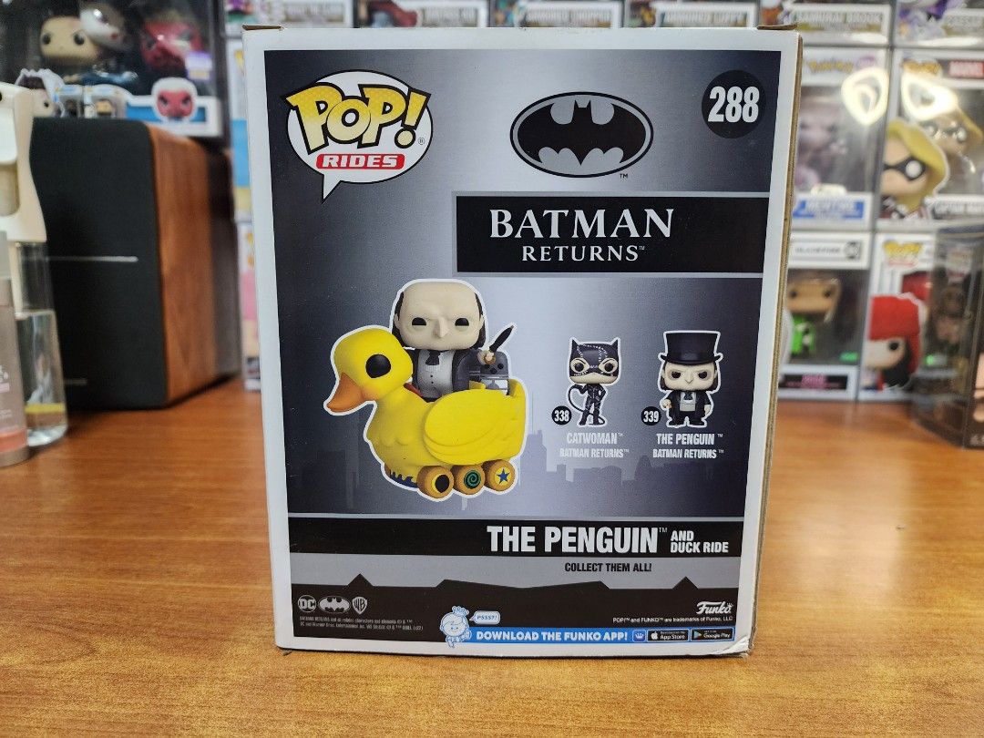 FUNKO POP the penguin and duck ride (Category: Designer & Blind Box Toys) located in Makati City. Submitted by jepcabs (Listing ID 1312665918, Image 3). Description: FIRST TO PAY POLICY box condition 8/10 IMO can provide more pictures of box conditions Location - Makati MOP - GCASH and BPI Delivery - Grab, Lalamove.