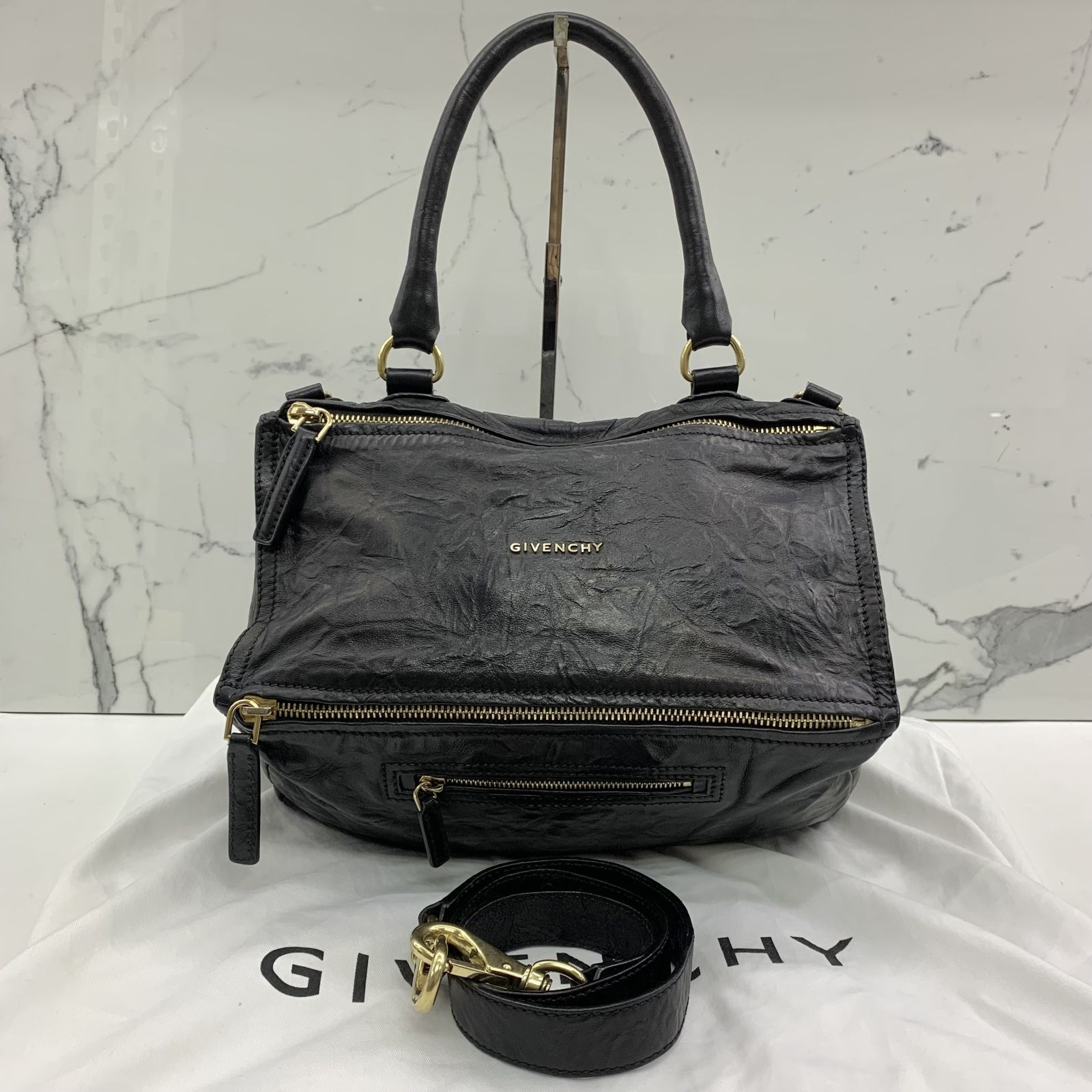 GIVENCHY BLACK PANDORA CLASSIC 2WAY BAG (RECOLOURED) 247031044 