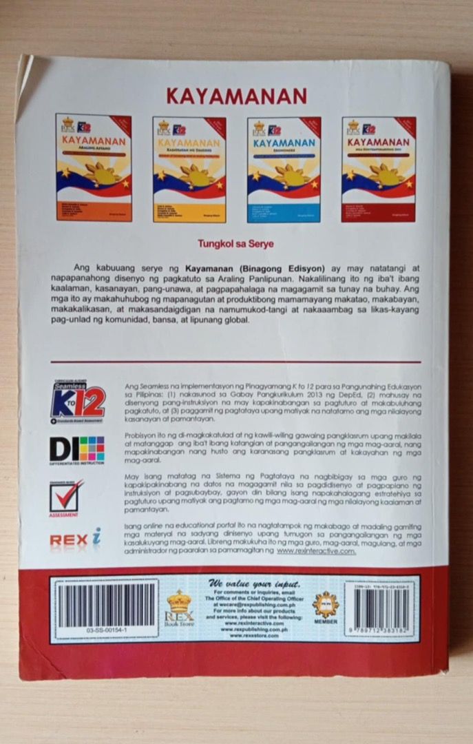 Grade 10 KAYAMANAN AP Book (Category: Textbooks) located in Manila. Submitted by masierlaptab (Listing ID 1312660166, Image 2). Description: CLEAN BOOK NO MARKINGS REX BOOKSTORE KAYAMANAN AP BOOK 2017 EDITION.