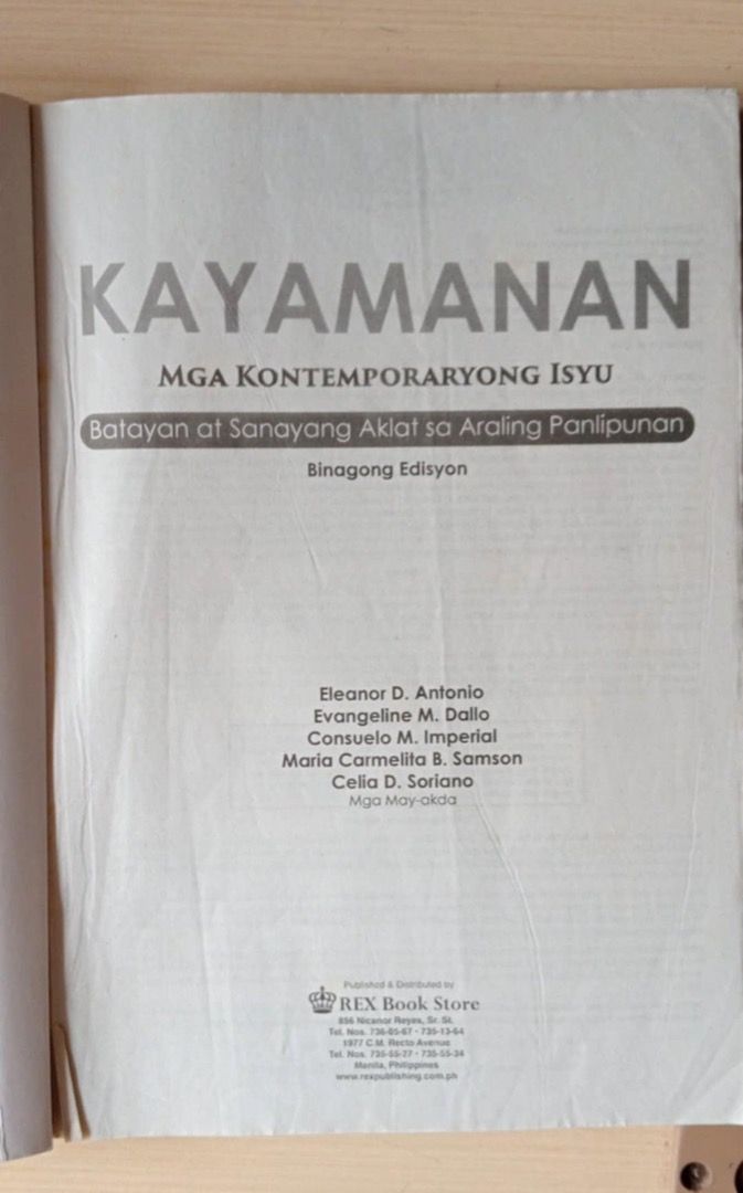 Grade 10 KAYAMANAN AP Book (Category: Textbooks) located in Manila. Submitted by masierlaptab (Listing ID 1312660166, Image 3). Description: CLEAN BOOK NO MARKINGS REX BOOKSTORE KAYAMANAN AP BOOK 2017 EDITION.