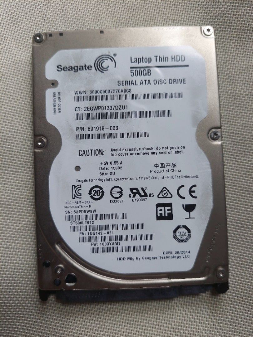 Laptop Thin HDD 500GB (Category: Hard Disks & Thumbdrives) located in Mandaluyong City. Submitted by kayeson (Listing ID 1312713369, Image 1). Description: Laptop Thin HDD 500GB RFS: upgrade.