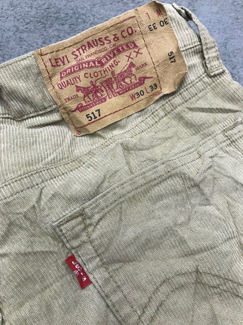 Levis 517 Corduroy Brown Colour Red Tab Small e Men s Fashion Bottoms Jeans on Carousell