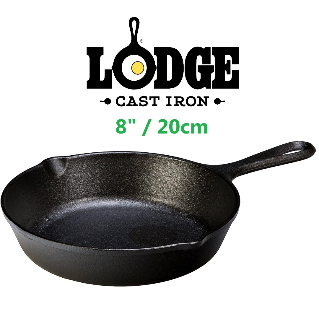 Lodge Pre-Seasoned Cast Iron Skillet Pan (8" / 20cm) - Signature ...