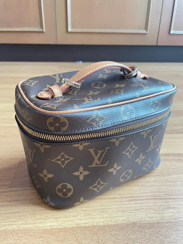 LOUIS VUITTON NICE MINI VANITY BAG IN MONOGRAM CANVAS GOLD HARDWARE
