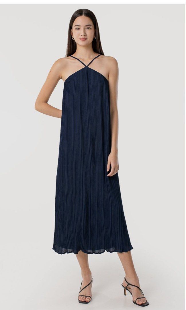 Kimora satin pleated dress cheap