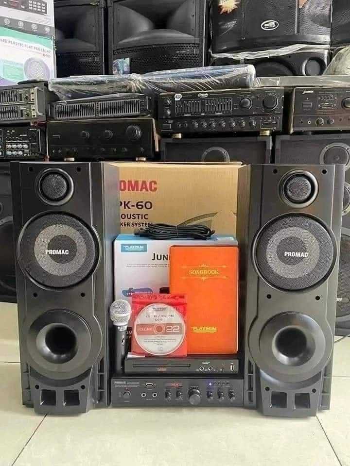 new promac speaker set (Category: Soundbars, Speakers & Amplifiers) located in Manila. Submitted by minidivisoria (Listing ID 1312761862, Image 3). Description: New Promac Speaker set 👉SPEAKER SPECIFICATIONS ✔️Power: 30W x 2 RMS ✔️2-Way Speaker System ✔️Passive Speaker ✔️Woofer: 6" 4 ohms ✔️Tweeter: 2" 8 ohms ✔️Frequency Res: 55hz- 20hz DIMENSION 195x231x588 mm x2 CABINET SIZE (per box) 19 inches taas 6 inches lapad 🫶🏻Player platinum lite 🫶🏻