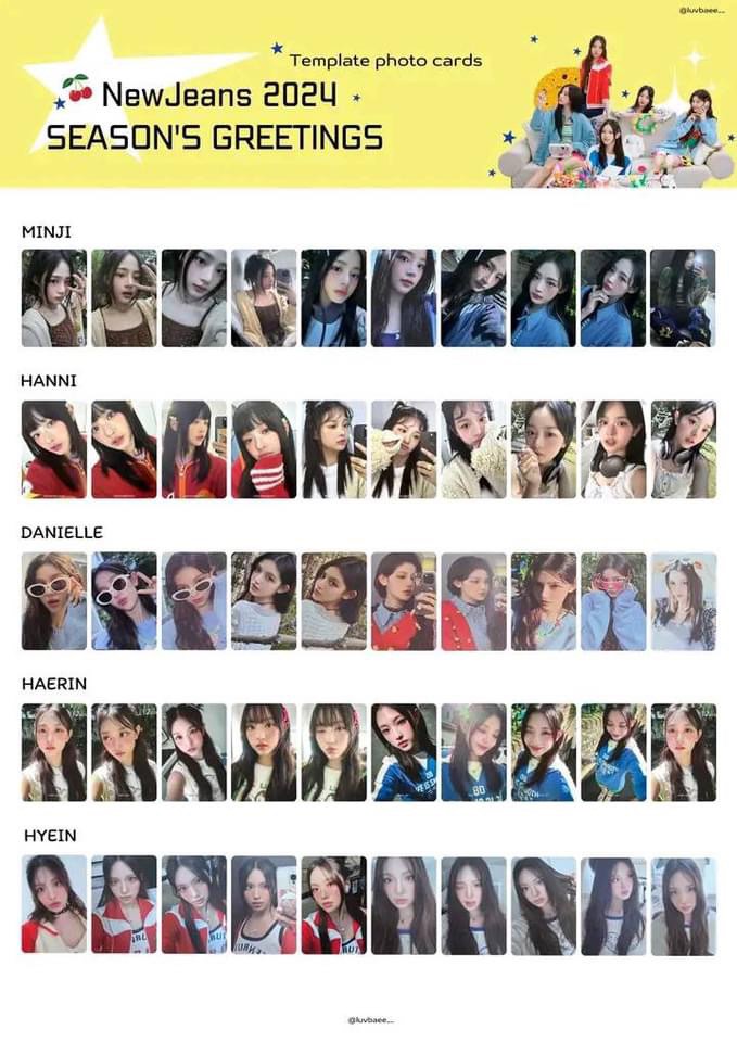 NewJeans Season's Greetings 2024 SG24 Photocards, Hobbies