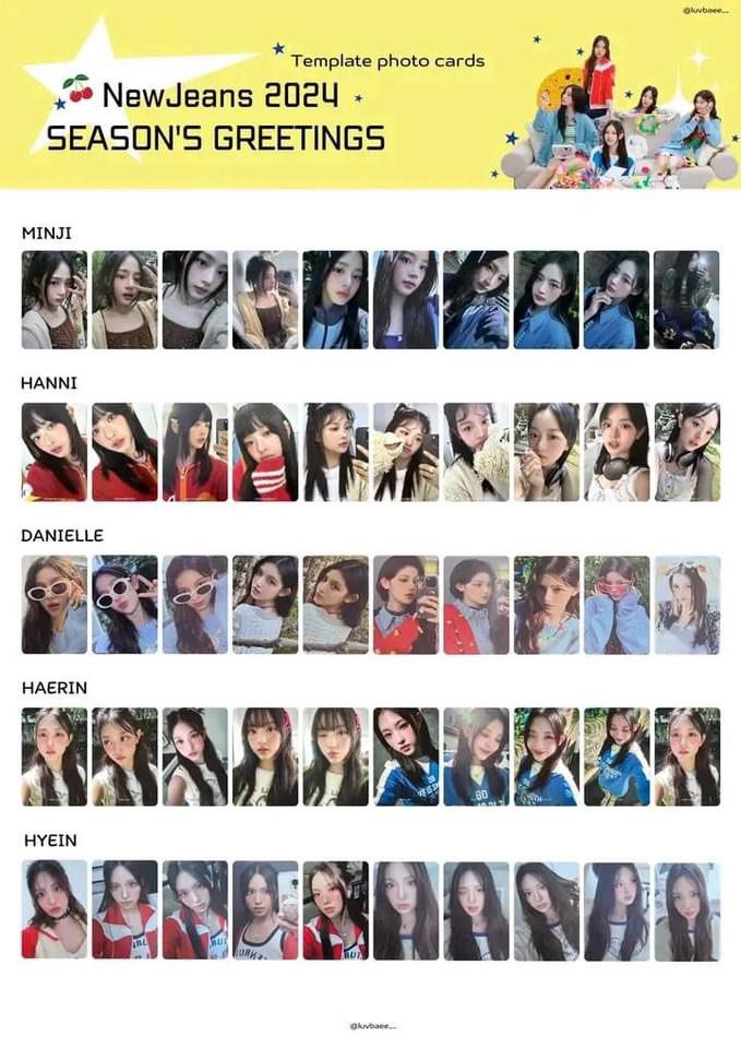 NewJeans Season's Greetings 2024 SG24 Photocards, Hobbies