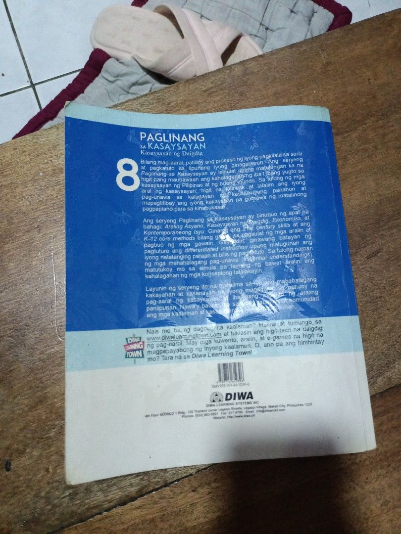 Paglinang sa Kasaysayan 8 (Category: Textbooks) located in Manila. Submitted by inaydearest (Listing ID 1312674731, Image 2). Description: Paglinang sa Kasaysayan 8 Kasaysayan ng Daigdig Diwa Textbooks.