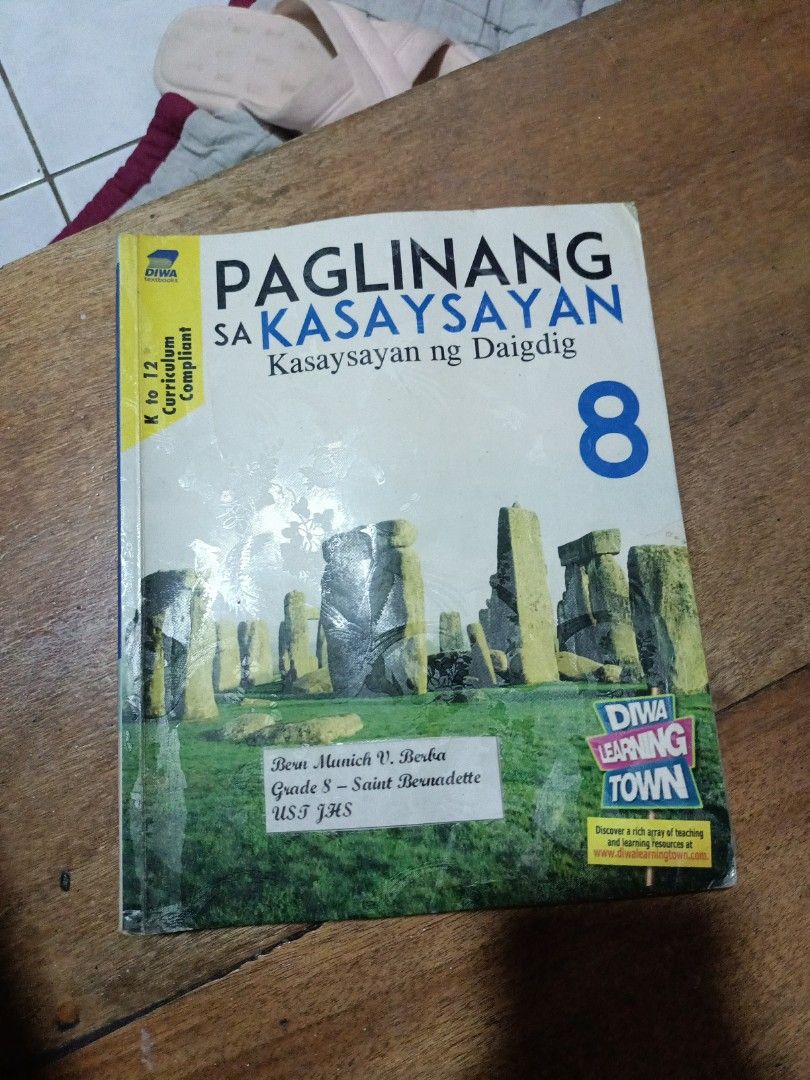 Paglinang sa Kasaysayan 8 (Category: Textbooks) located in Manila. Submitted by inaydearest (Listing ID 1312674731, Image 1). Description: Paglinang sa Kasaysayan 8 Kasaysayan ng Daigdig Diwa Textbooks.