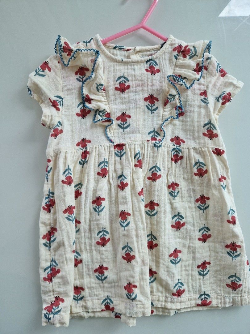 Petit Bateau Floral Dress, Babies Kids, Babies Kids Fashion on