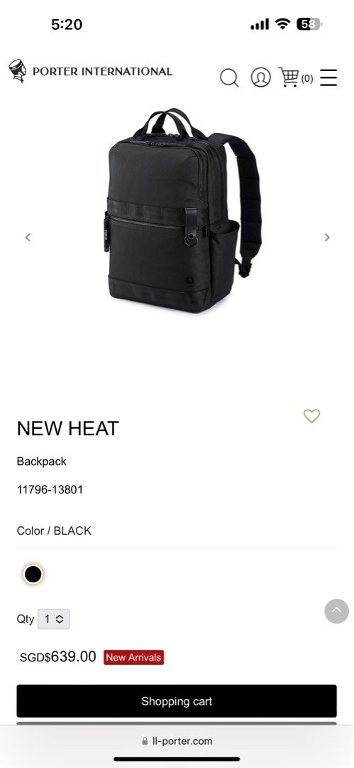 Porter New Heat Backpack Black Men s Fashion Bags Backpacks on Carousell