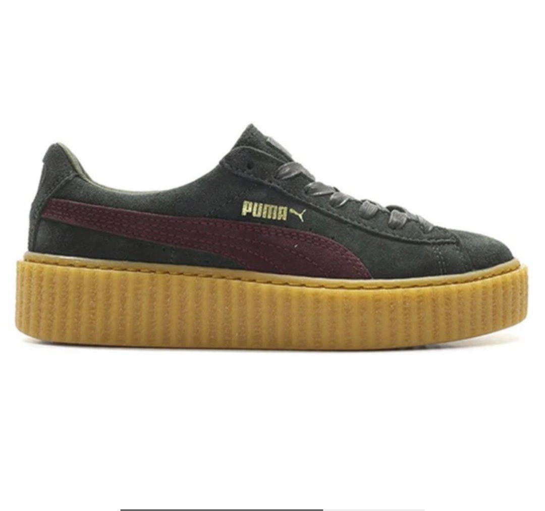 PUMA Fenty x Suede Creeper Green Bordeaux Women s Fashion Footwear Sneakers on Carousell