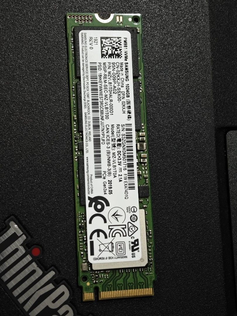 Pm981 nvme samsung 1024gb hot sale