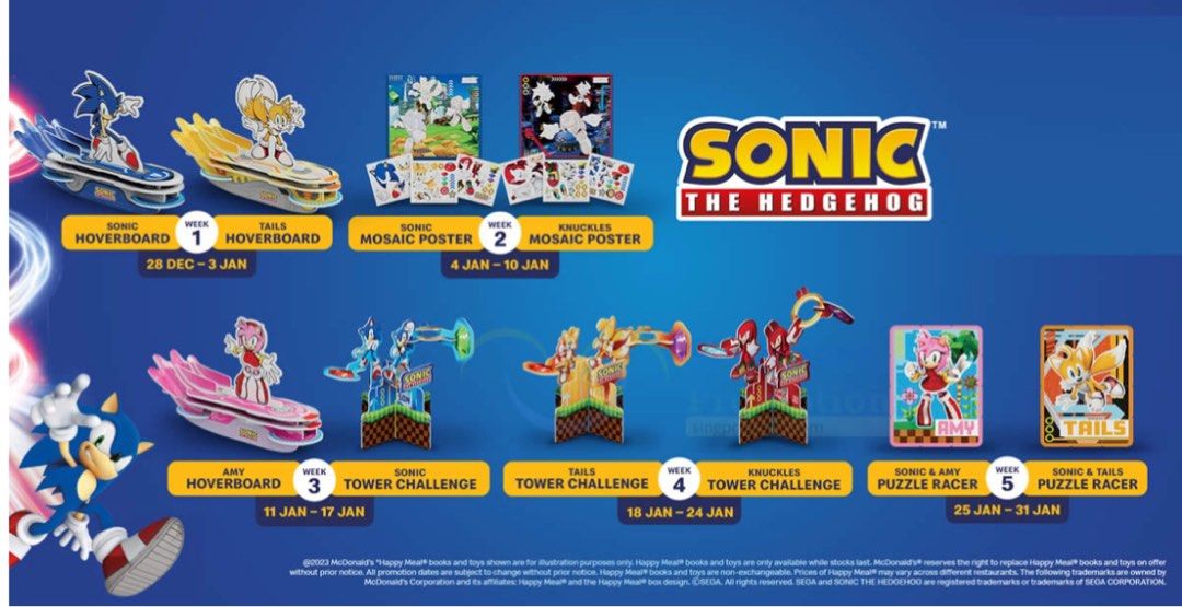 Sonic the hedgehog McDonalds happy meal toys, Hobbies Toys, Toys