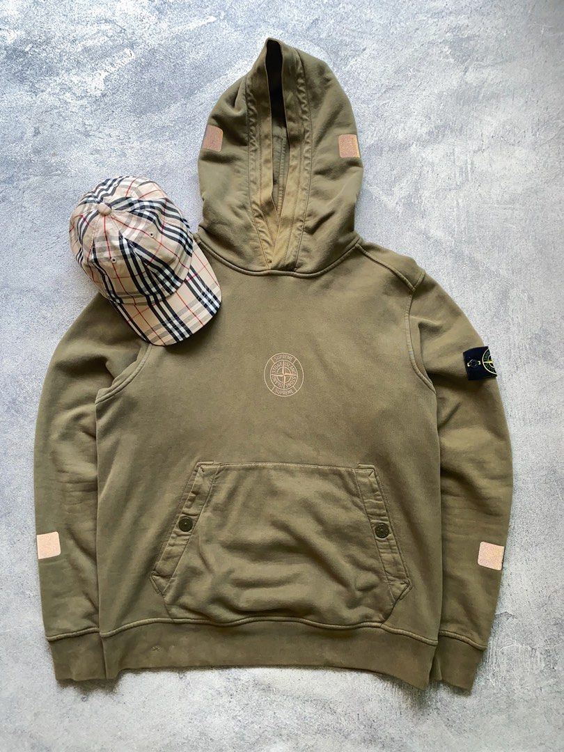 Stone Island x Supreme reflective logo hoodie authentic original