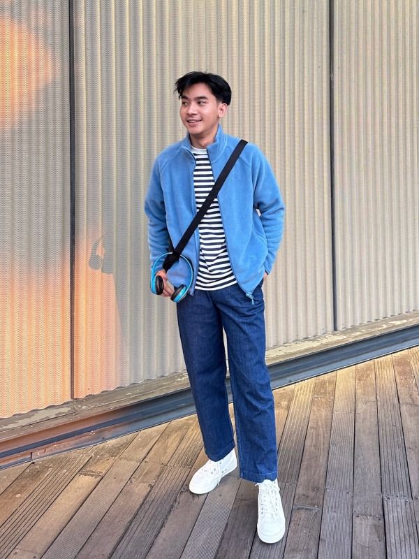 Uniqlo Cotton Relaxed Ankle Pants (Denim), Men's Fashion, Bottoms