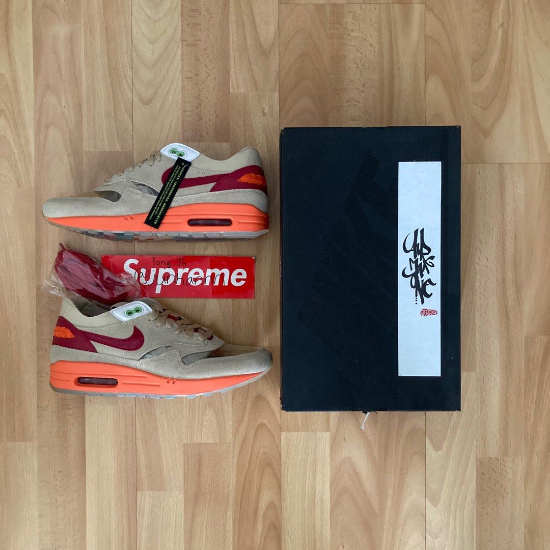 US 8 8.5 CLOT X Nike Air Max 1 Kiss of Death 2021 not yeezy 450 slides ow offwhite air max 1 asics kayano 14 new balance 550 530 jordan 1