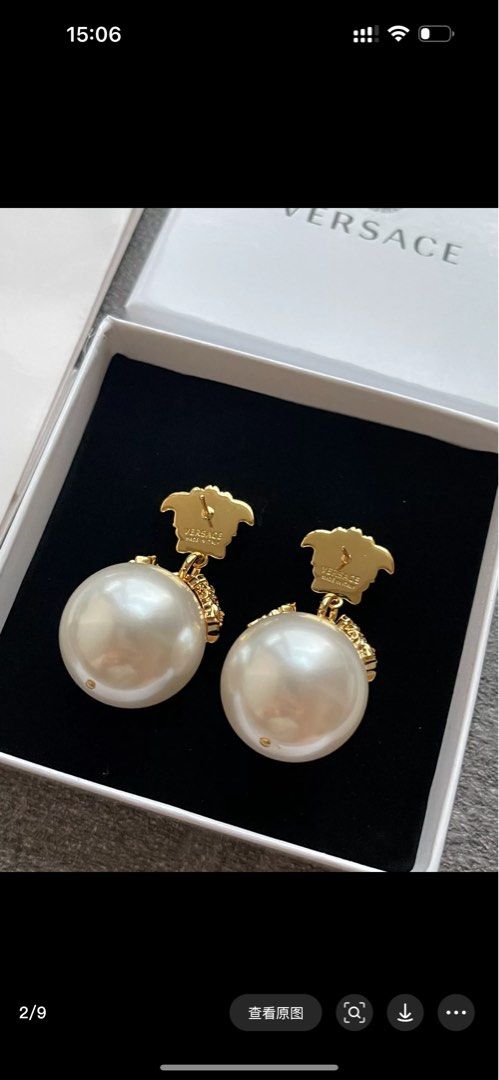 Versace black earrings on sale