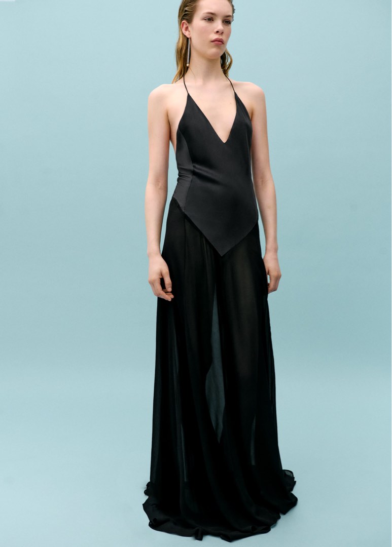 Mango silk dress top