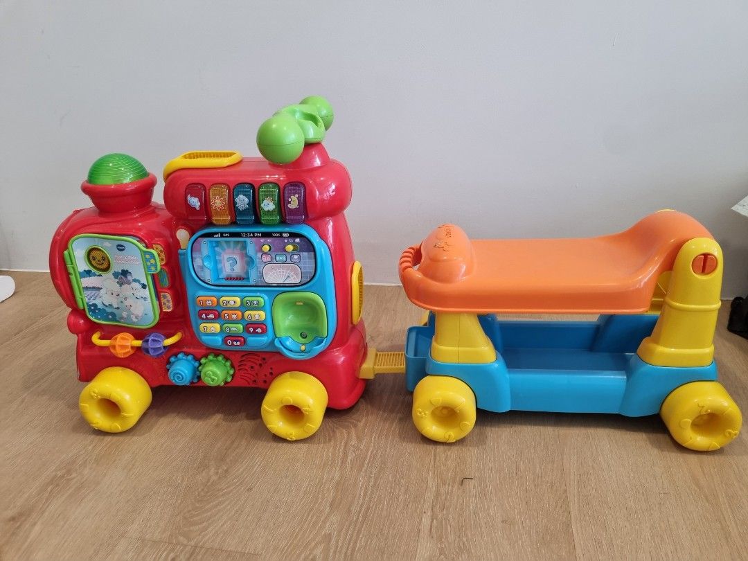 Vtech train (Category: Infant Playtime) located in Singapore. Submitted by mint_min (Listing ID 1312729176, Image 1). Description: there are missing parts (e.g. a walkie talkie and some alphabet blocks) self collect only please.