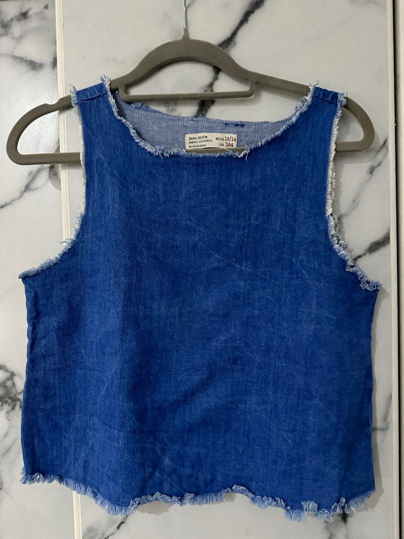 Zara Girls Denim Top (Category: Blouses) located in Paranaque City. Submitted by kryptonnyte (Listing ID 1312785722, Image 1). Description: Armpit to armpit when laid flat: 16 inches Low ballers and demanding potential buyers will be ignored. Please dont ask for the last price if you are not going to purchase the item. Let’s not waste each other’s time 😊 No when worn photos.
