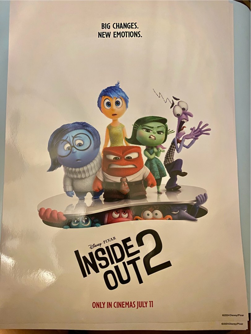 英皇戲院 Inside Out 2 玩轉腦朋友2 poster 海報 4張, 門票＆禮券, 活動門票 - Carousell