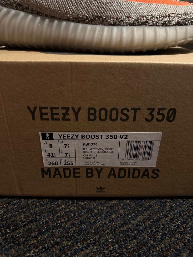Adidas Yeezy 350 v2 Beluga Rf Boost UK7.5 US8 Luxury Sneakers Footwear on Carousell